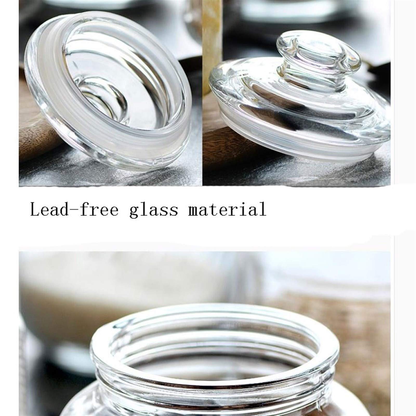 Botes para Alimentos Los tarros de cristal, tarro de cristal de almacenamiento de alimentos con sello hermético de la tapa, Borrar almacenamiento de alimentos for servir té, café, especias y Más Botes
