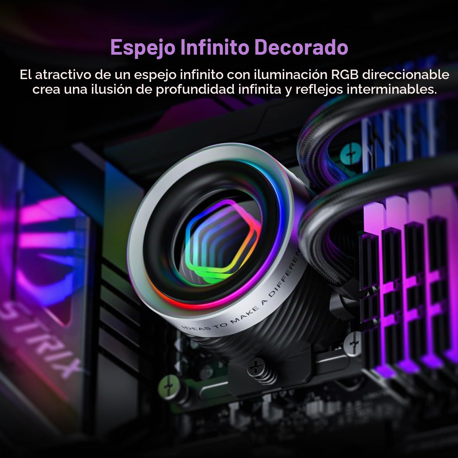 ID-COOLING FX240 INF - Enfriador de CPU AIO de 240 mm, ARGB, bajo nivel de ruido
