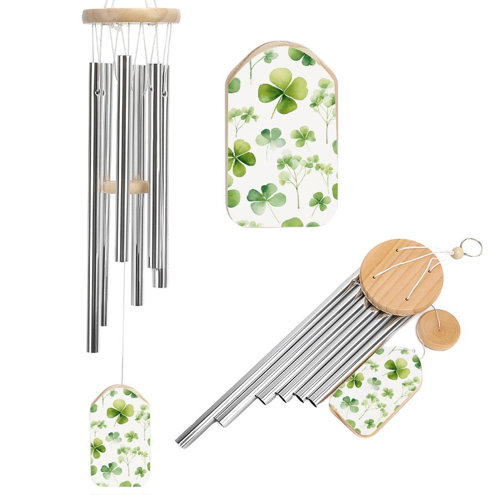 Clover Wind Chimes for Outside Memorial Gift Sympathy Wind Chimes Aluminum Tube Windchime with Hook Windbell for Outdoor Patio Garden Decor Housewarming Gift