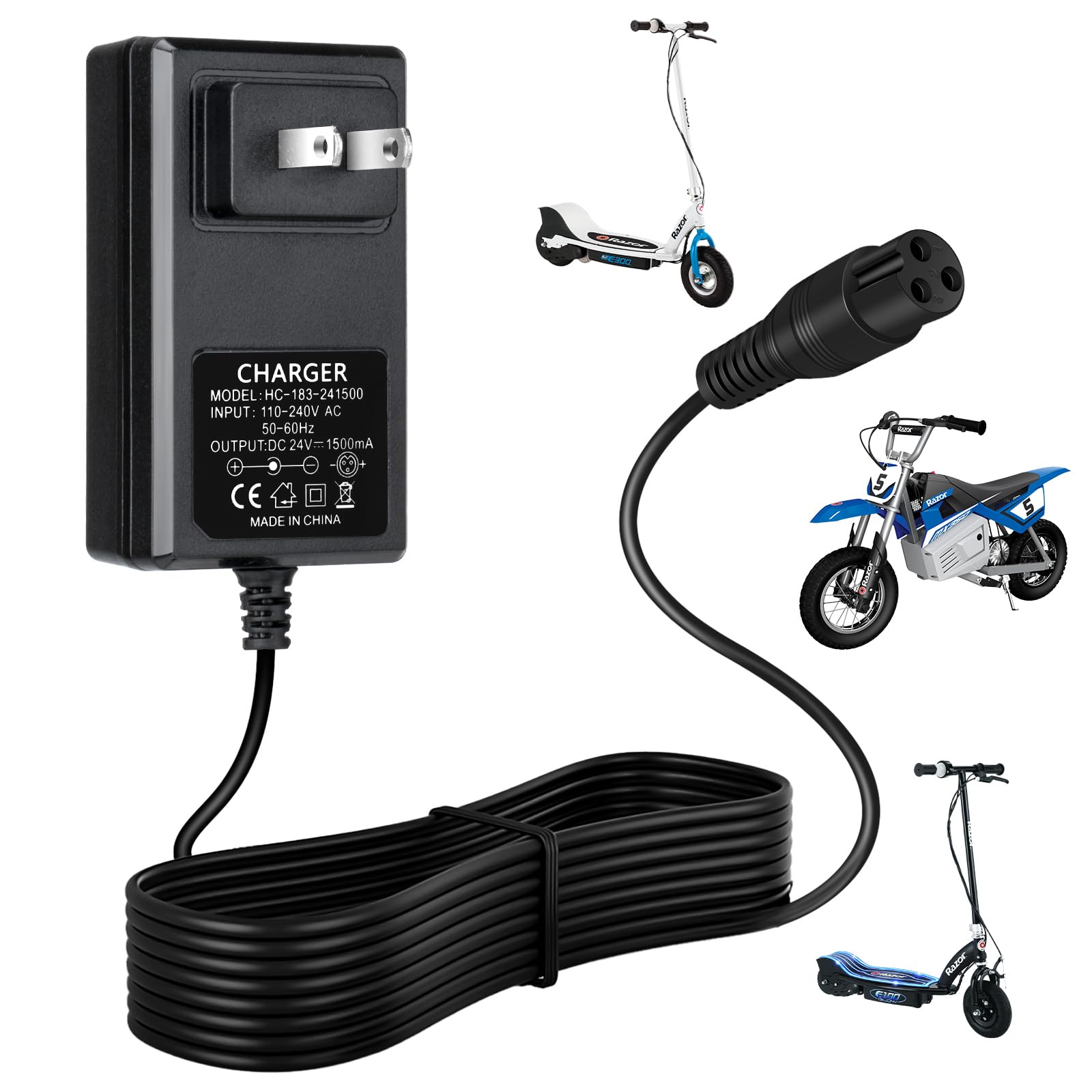 Photo 1 of TooAemiS 24V Battery Charger for Razor Electric Scooters