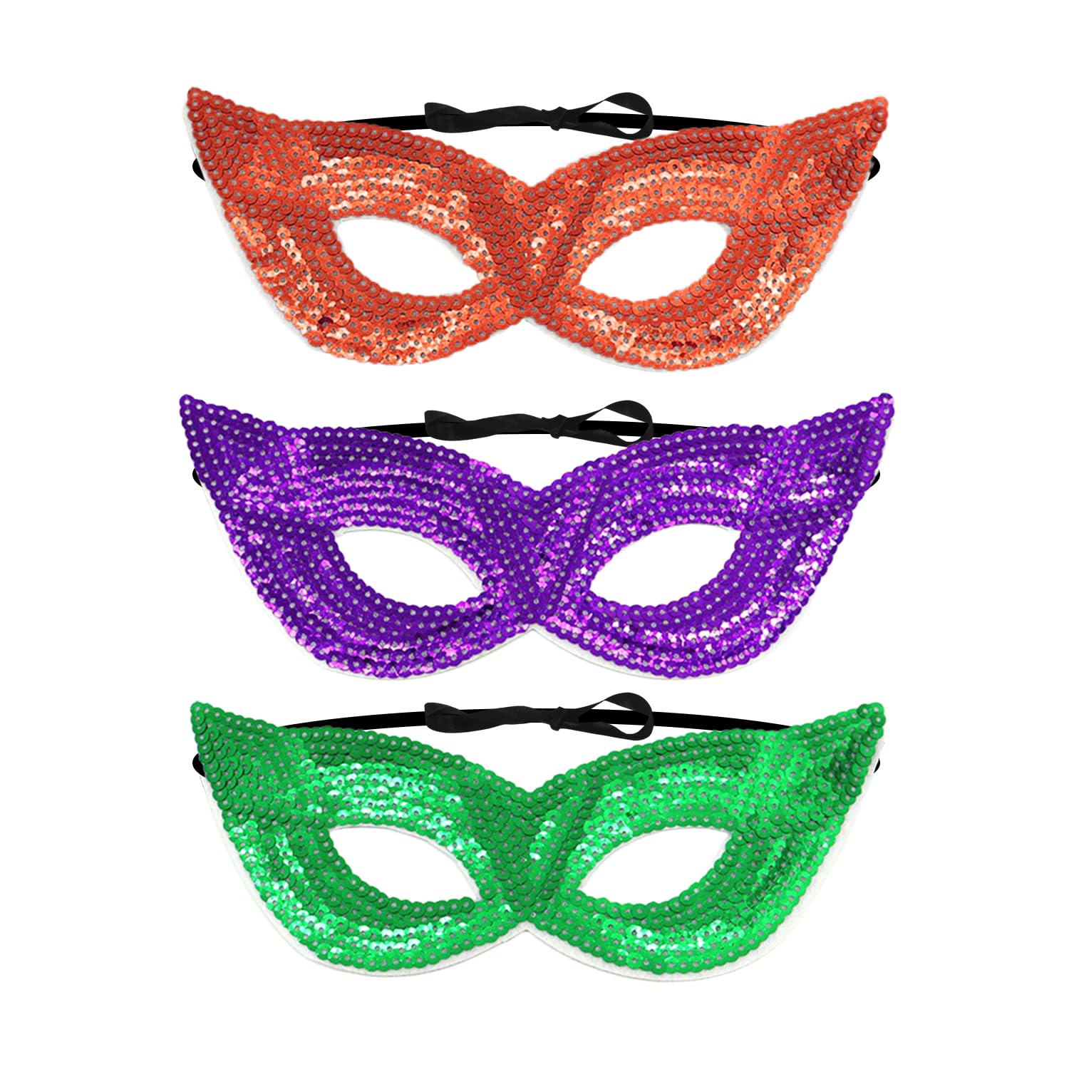 UBSIUH 3 Pieces Of Sequin Mask, Masquerade Mask, Party Costume Accessories, Photo Props, Role Play Supplies.