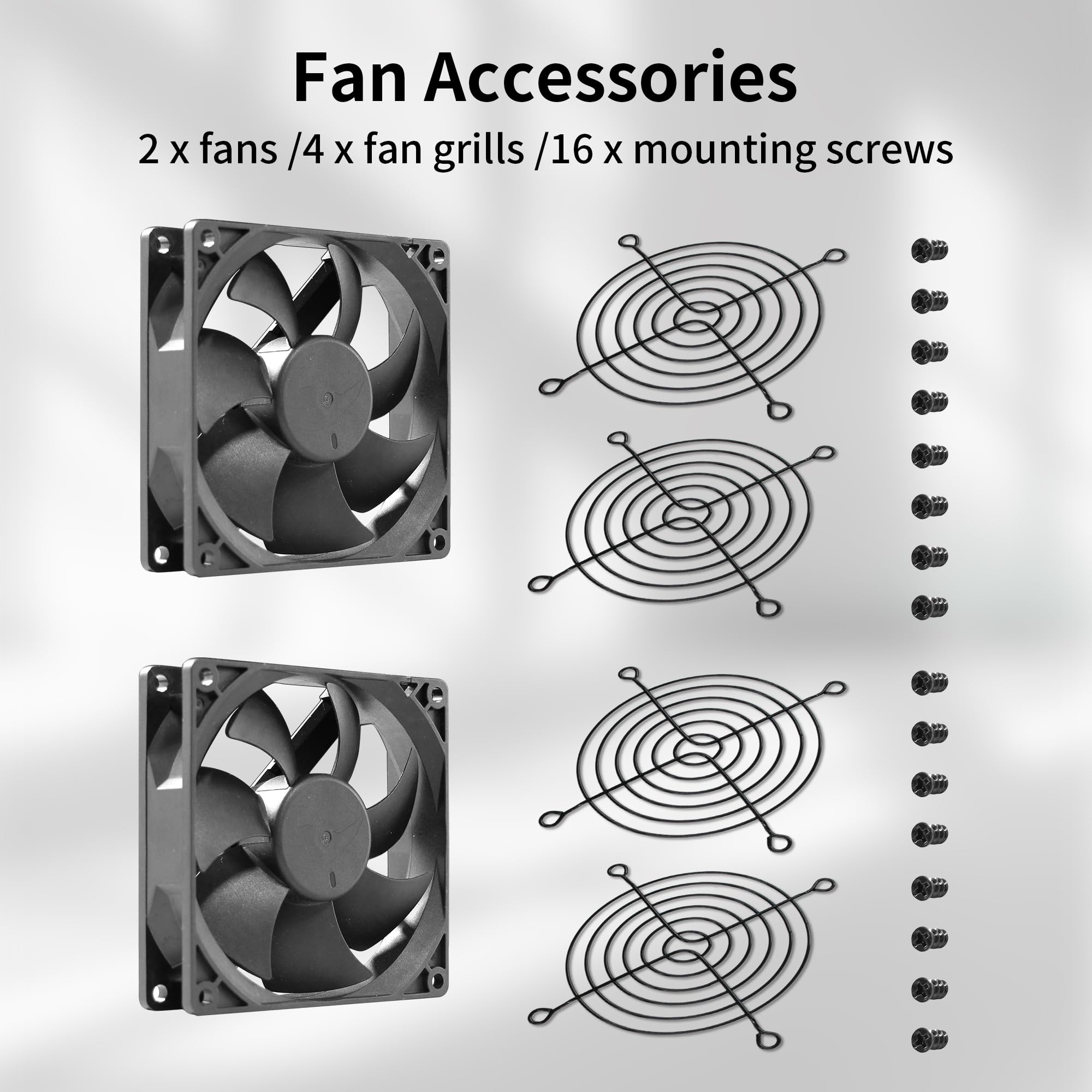 Lot de 2 ventilateurs de refroidissement étanches IP68 haute performance 12 V 92 mm 92 x 92 x 25 mm 3000 tr/min