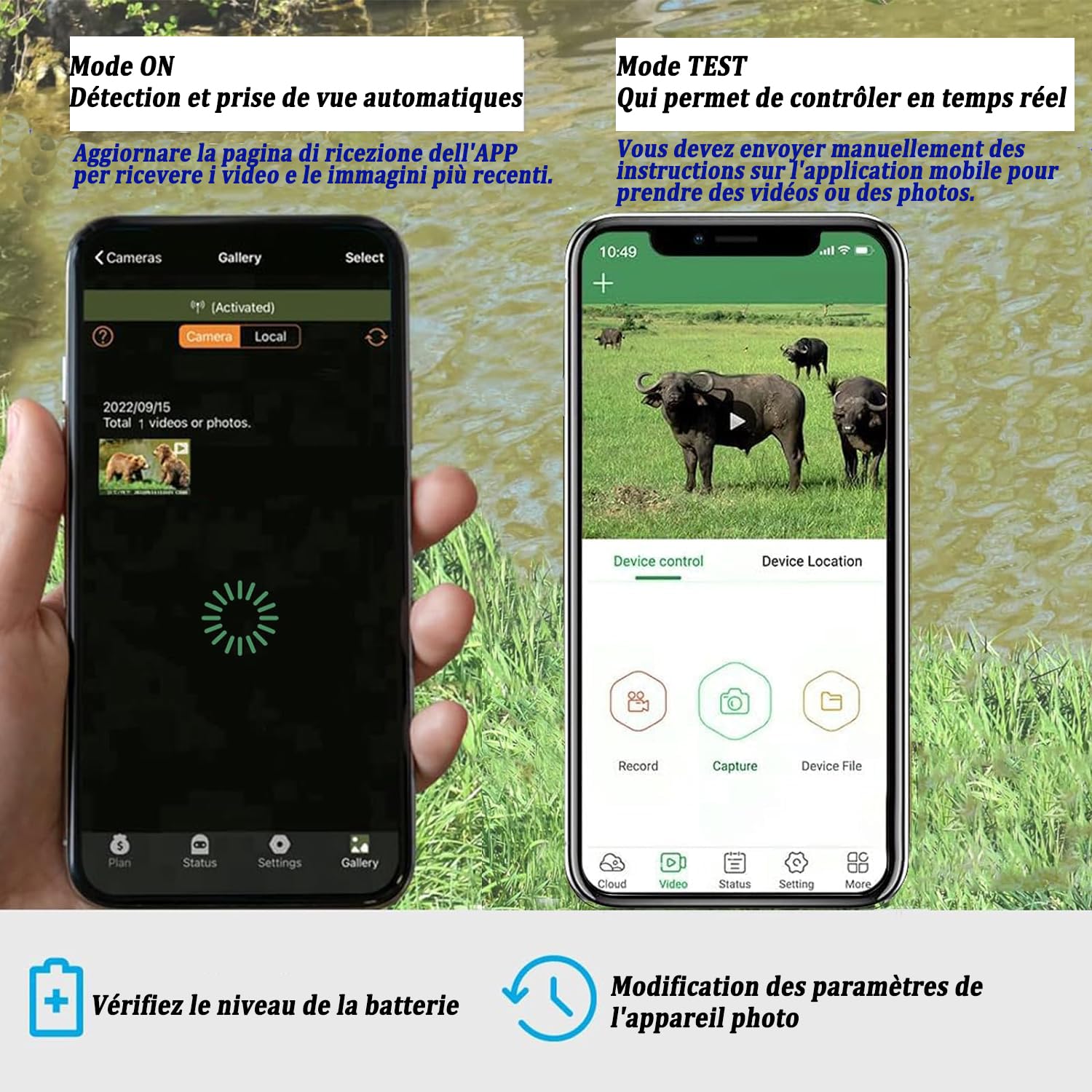 Camera de Chasse 4G APP, 120MP 4K Caméra Chasse avec Carte SIM, Envoi de Photos, Vidéo en Direct, Piege Photographique Nocturne 850 nm IR LED, Caméra de Chasse avec Détecteur de Mouvement