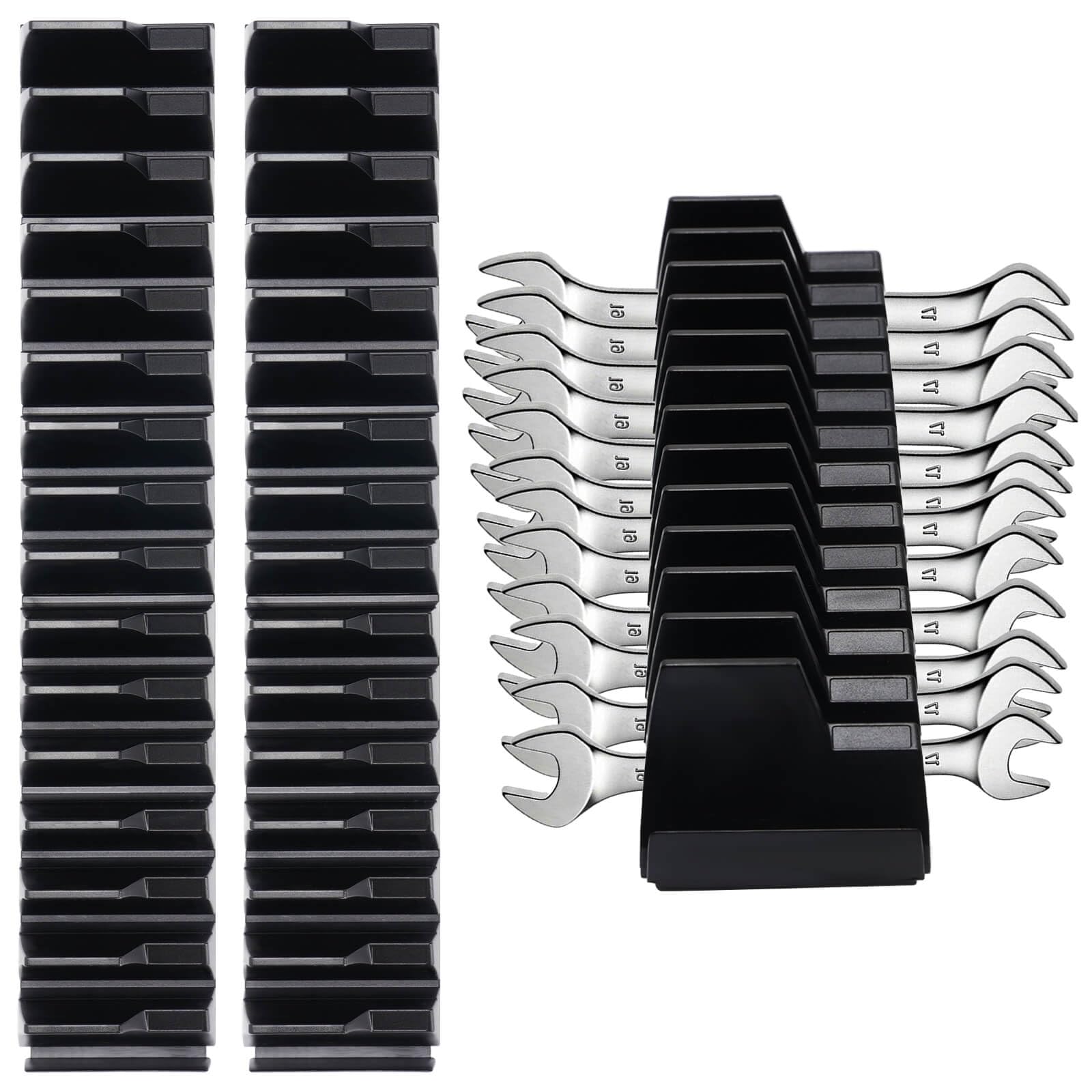 80Pcs Tool Magnetic Wrench Organizer - High Quality Wrench Holder for Tool Box Widget,Wrench Rack for Tool Drawer Storage,Extension Cord Holder