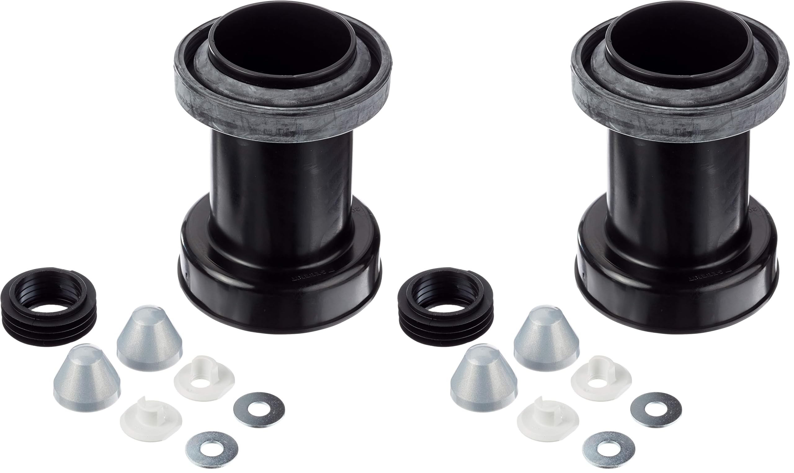 Geberit Anschluss-Set für Wand-WC, 152426461, mit Deckkappen, Manschette, 185 mm, Kunststoff, Chrom, 65139 4 (Packung mit 2)