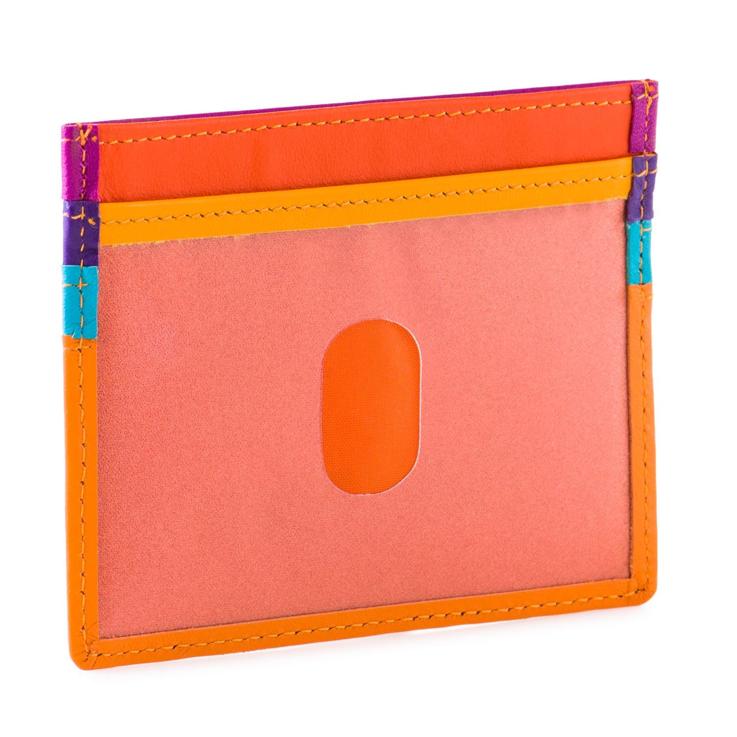 mywalit Multi-Color Leather Credit Card Holder | 3 Card Slots & ID Window Wallet