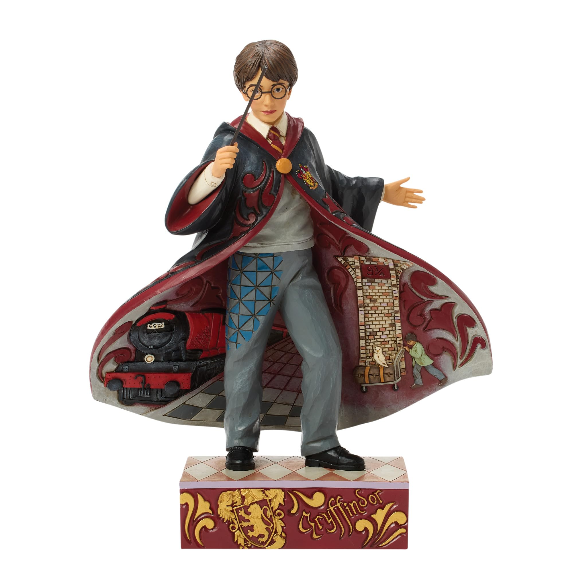 Enesco Harry Potter by Jim Shore Magical Moment Holding Wand Figurine, 9.96 Inch, Multicolor