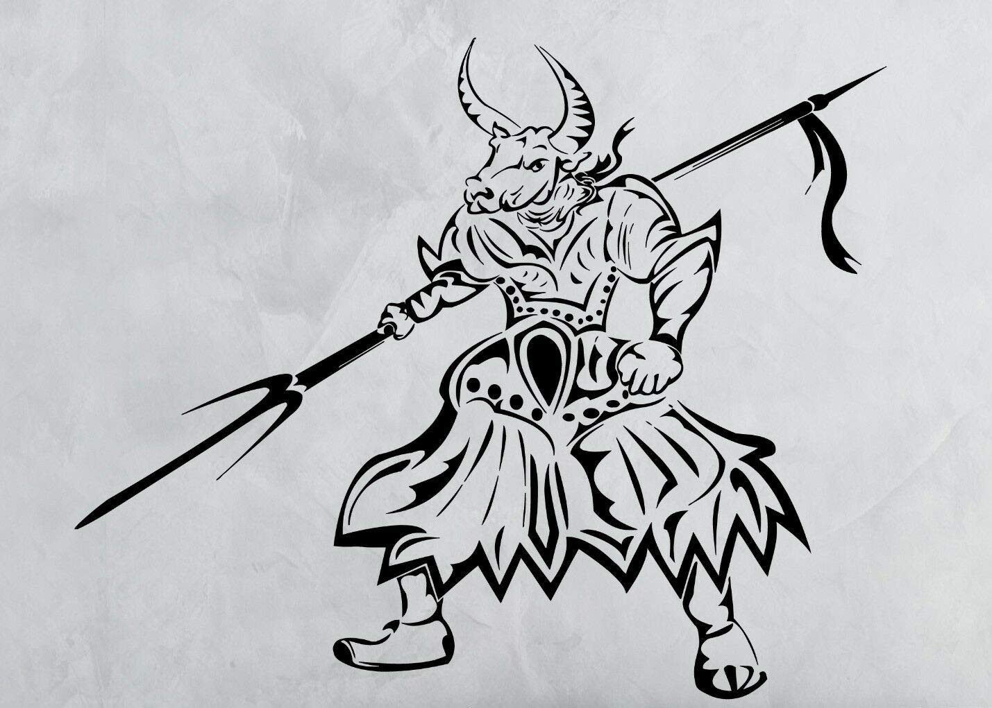 Kung Fu Martial Arts Oriental Warrior Bull Transfer tattoos tattooing temporary tattoos Cute Face tattoos one sheet of A4 paper