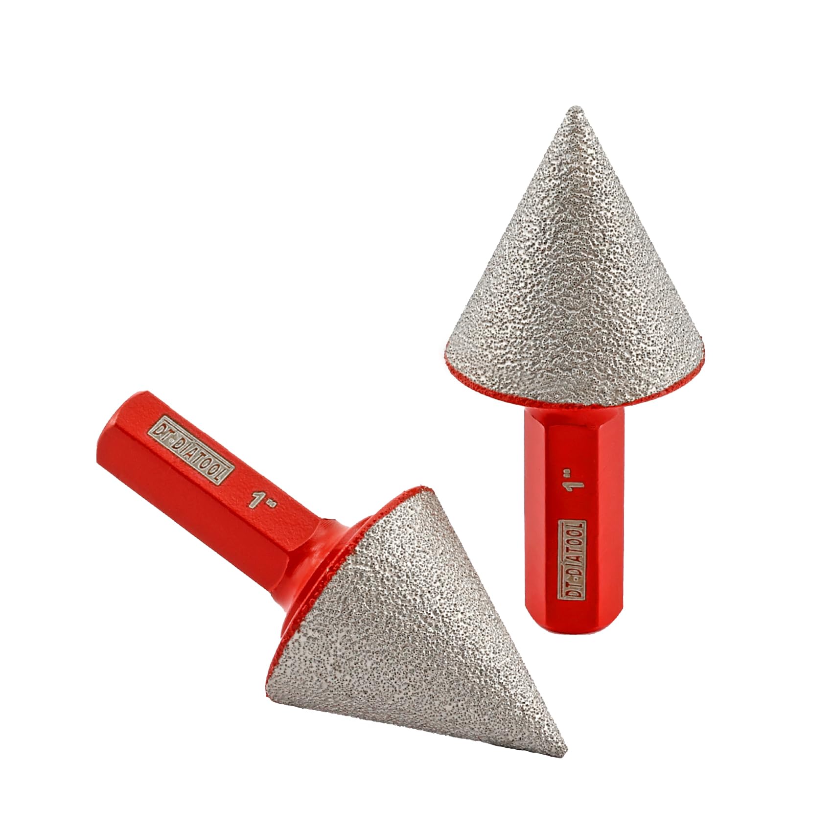 DT-DIATOOL Diamond Beveling Chamfer Bit 2PCS 25mm with Hex Shank for Tile Porcelain Ceramic Granite Marble Existing Holes Enlarging Polishing Shaping Trimming Repairing