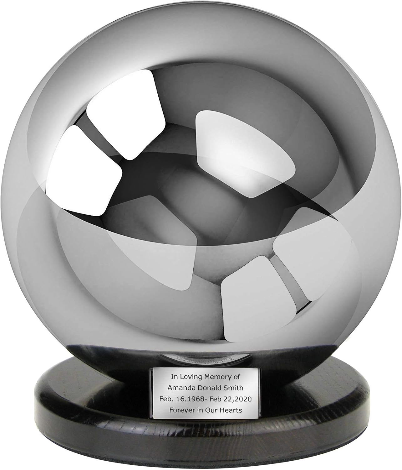 One-of-a-kind premium Cremation Urn for ashes Made from Stainless Steel URN Handmade Memorial ((XL) -25cm / 9,8" - Memorial Plaque)