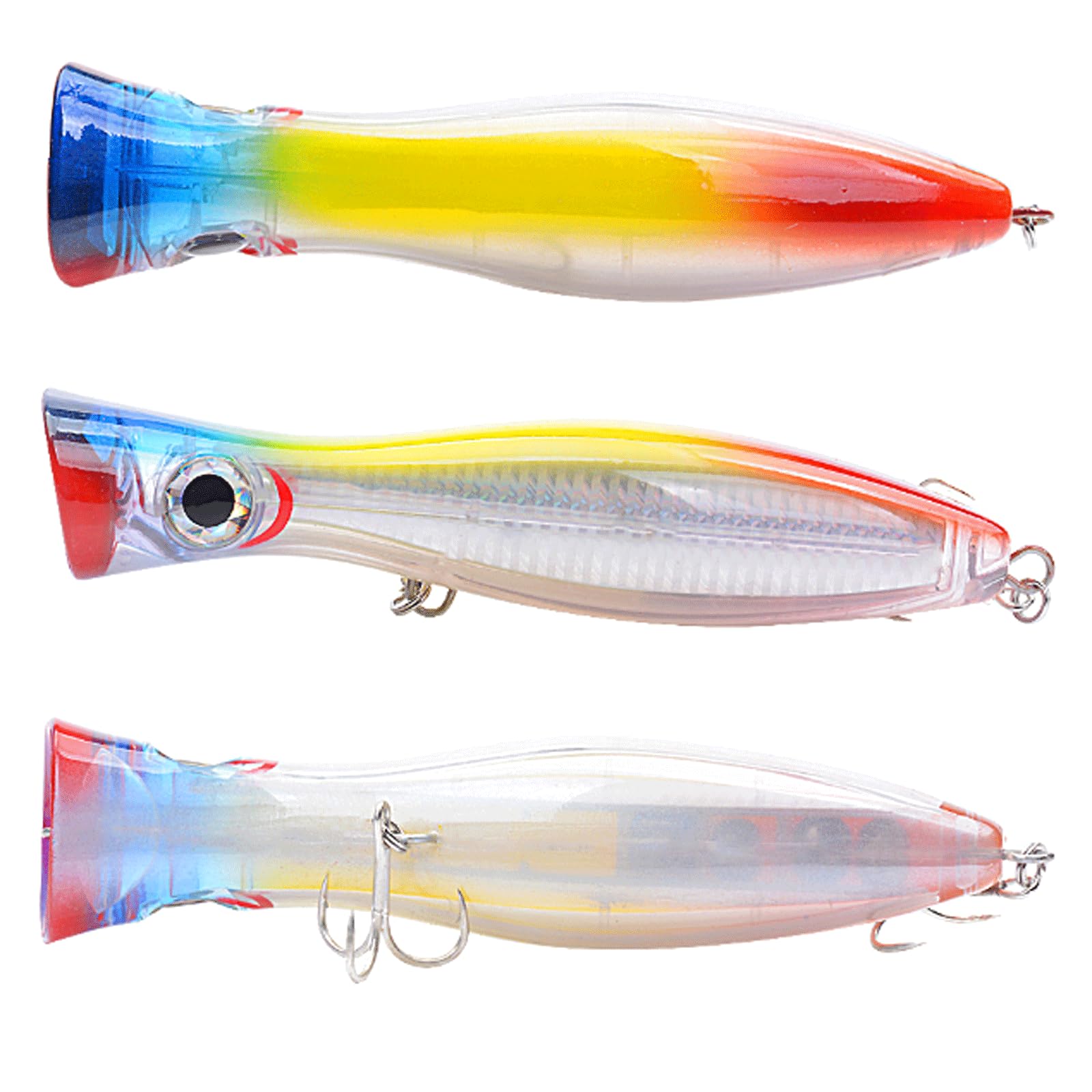 Appâts de pêche (Lot de 2) : leurres durs flottants de Type Popper, 160 mm, 80 g, pour la pêche en mer. Accessoires de pêche pour la pêche en Surface.