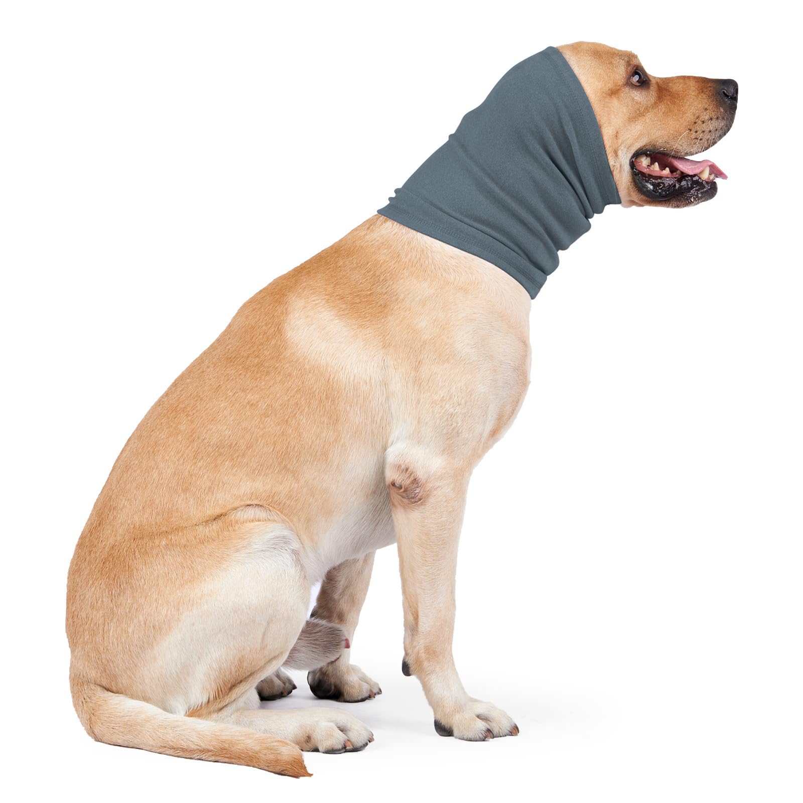 Copriorecchie calmanti per cani, protezione dal rumore, fascia per alleviare l'ansia, cancellazione del rumore, per fuochi d'artificio, temporali, aiuto per la toelettatura (blu, L)