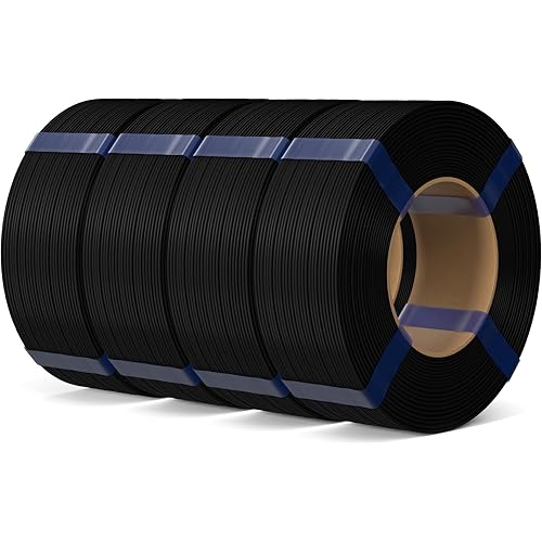 ELEGOO PLA Basic Refill Filament 1.75mm Black 4KG, 3D Printer Filament No Spool Dimensional Accuracy +/- 0.02mm, 3D Printing PLA for Reusable Spool Refilling