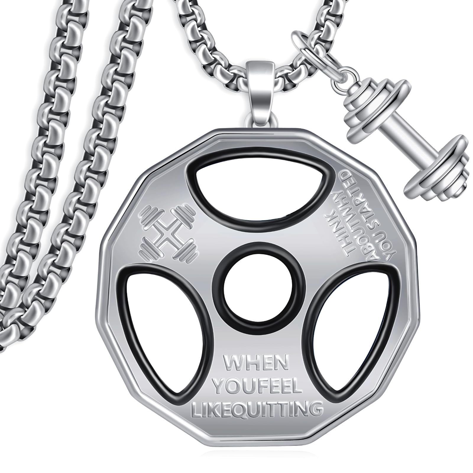 Sbzxbt 925 Sterling Silver Lineman/Welder/Gym/Rock Pendant Necklace for Men Cool Accessories for Men Faith Pendant Necklace