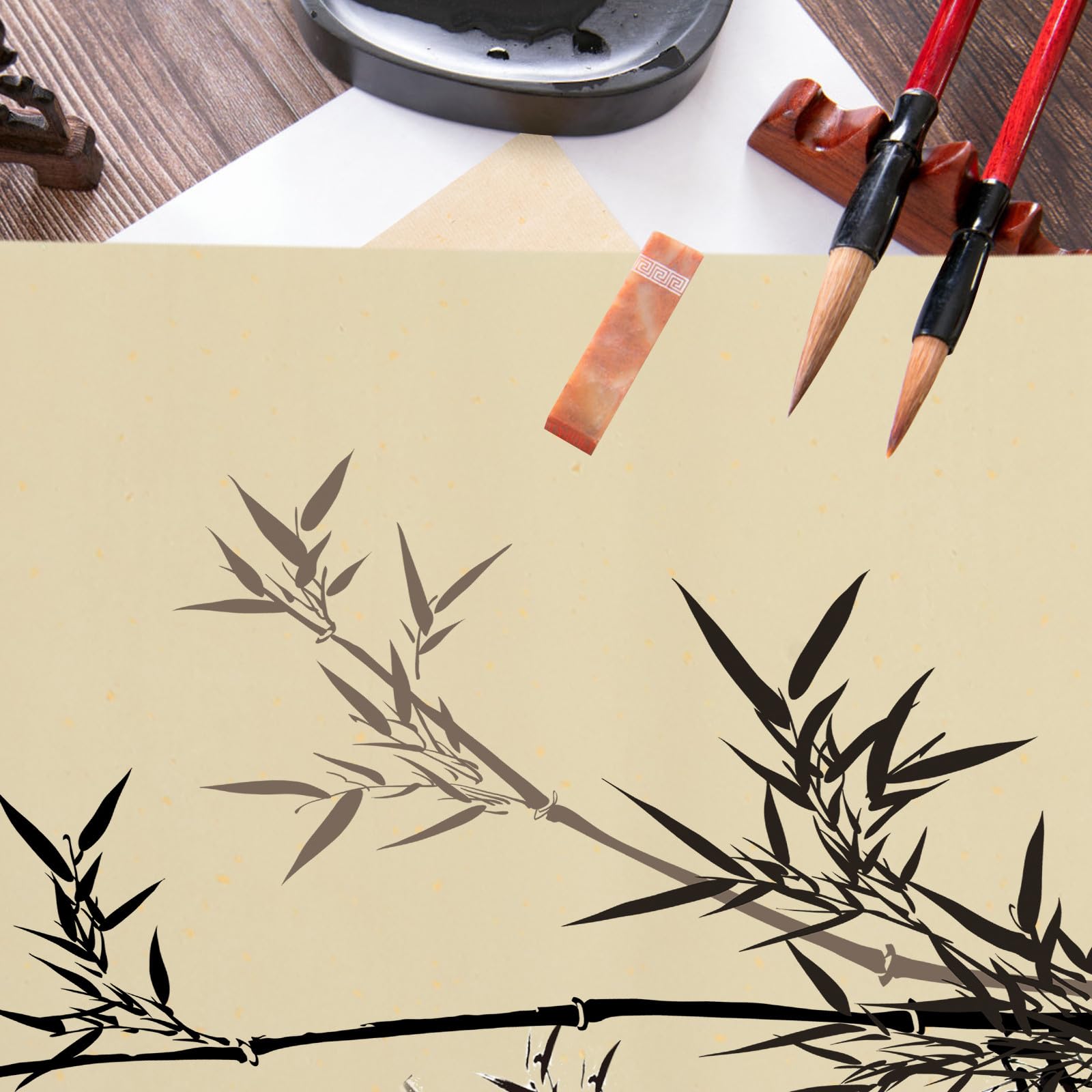 50 Stück Antikes Xuan Papier für Kalligrafie, Verdicktes Schreibpapier