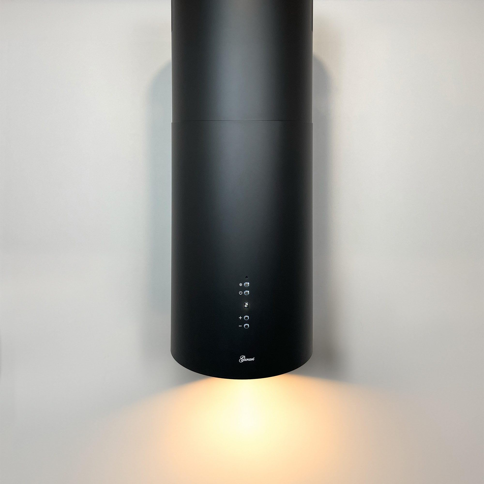 GURARI Cappa aspirante a isola GCH I 385 36 BL Prime, 36 cm, colore nero, cappa da soffitto, 1000 m³/h, 4 livelli, display, illuminazione a LED, aspirazione del bordo