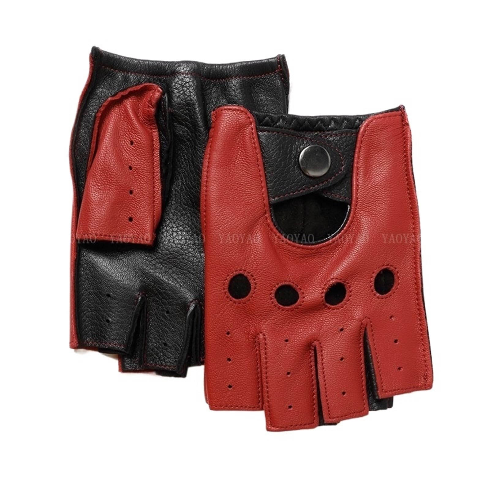 Guanti da Guida in Pelle Guanti da uomo in pelle a mezza dita sottili primaverili, guida e equitazione, Luvas Guantes
