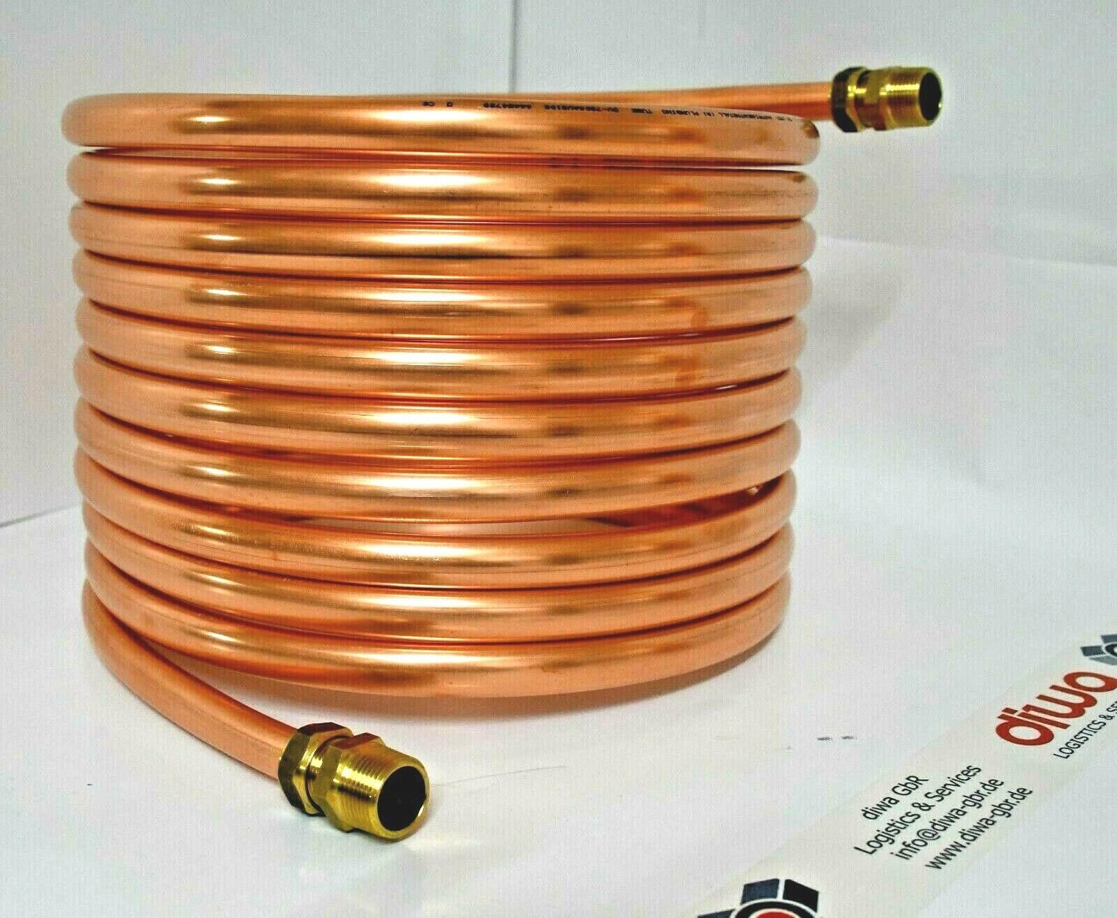 Spirale aus Kupferrohr 15x1mm 10m Außendurchmesser ca.31cm Poolheizung 3/4" ANSCHLUSS