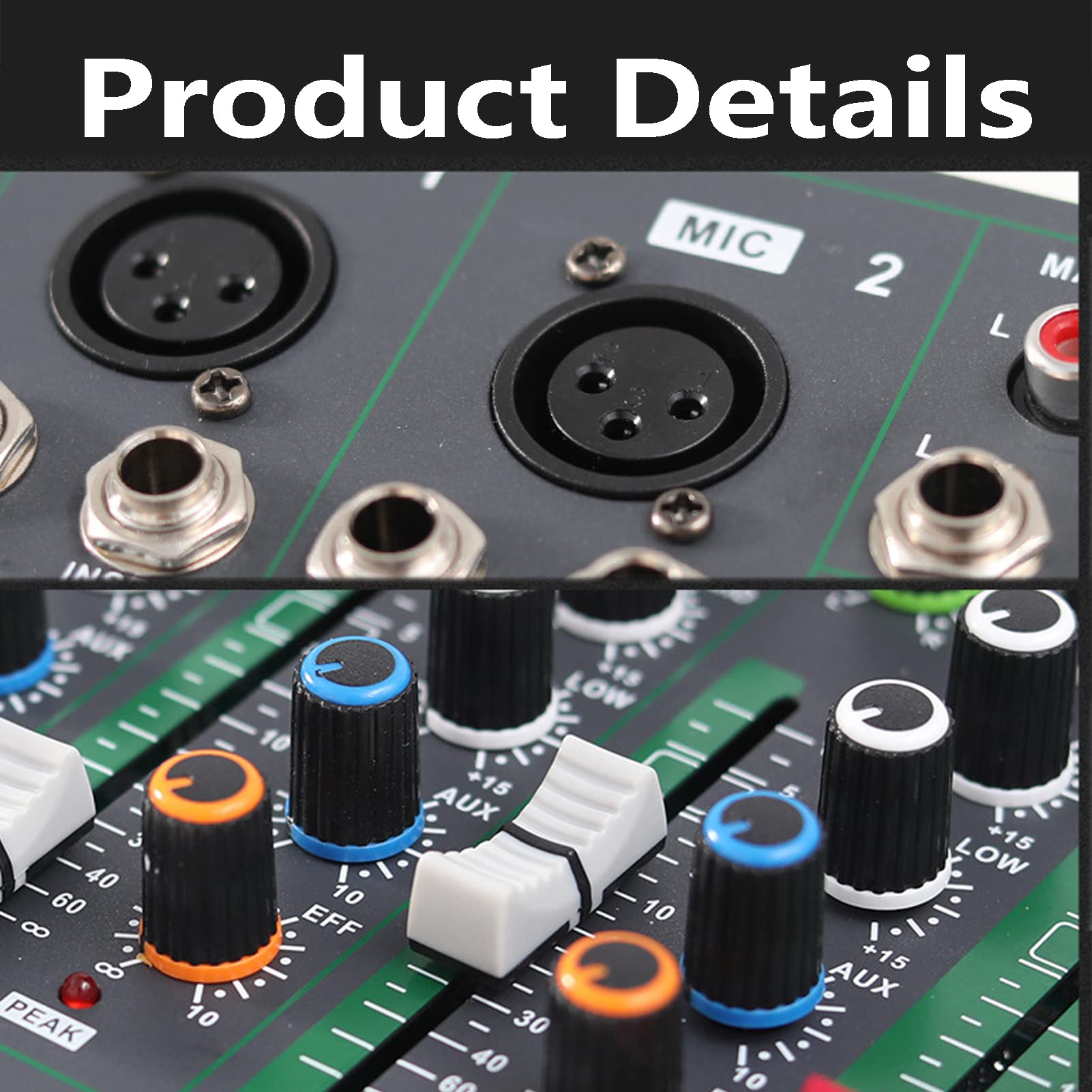 Mixer audio Bluetooth professionale Mixer USB DJ console di mixaggio audio 4 canali ?Karaoke 48V Power per PC Party Studio Registrazione