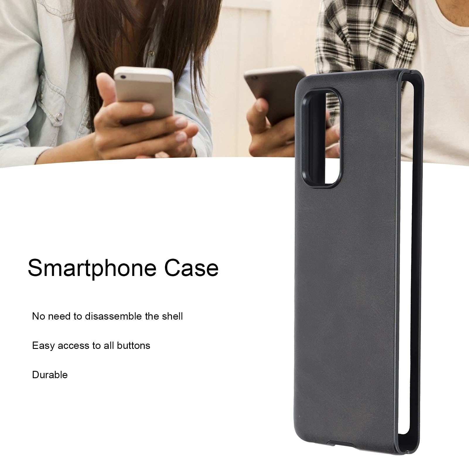 SIXRUN Leather Smartphone Case for MIX FOLD, ABS (BLACK)