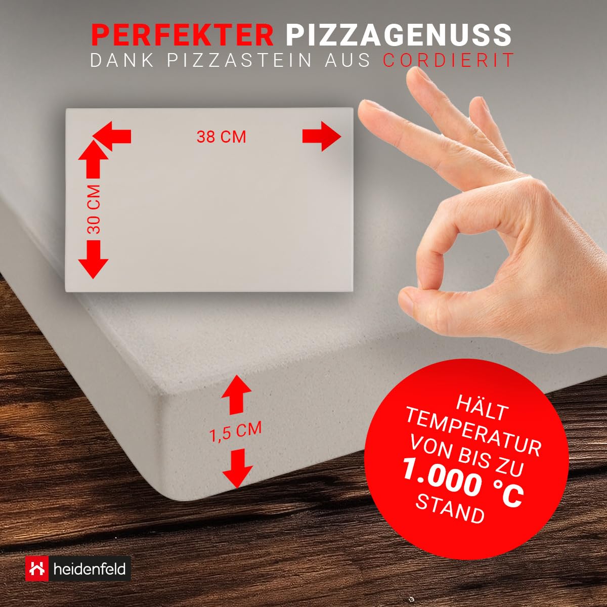 5in1 Pizza Set | Pizzastein für Backofen & Gasgrill - 2in1 Pizzaschieber - Pizzaschneider - Rezeptbuch - Pizza Zubehör - Pizzaschaufel - Pizzamaker - Pizza Stein aus Cordierit - Geschenkset (5in1)