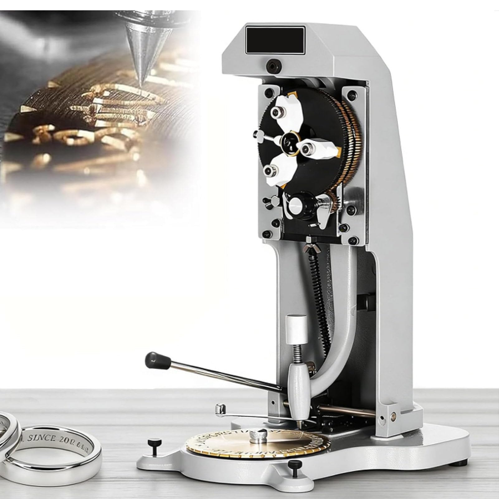 Cashwise Inside Ring Engraver, Double-Sided Dial Machine for 1.5-2.0mm Character Letters, Jewelry Inner Ring Engraving Tool for DIY Jewelry Making, Engraves Gold/Silver/Platinum Rings