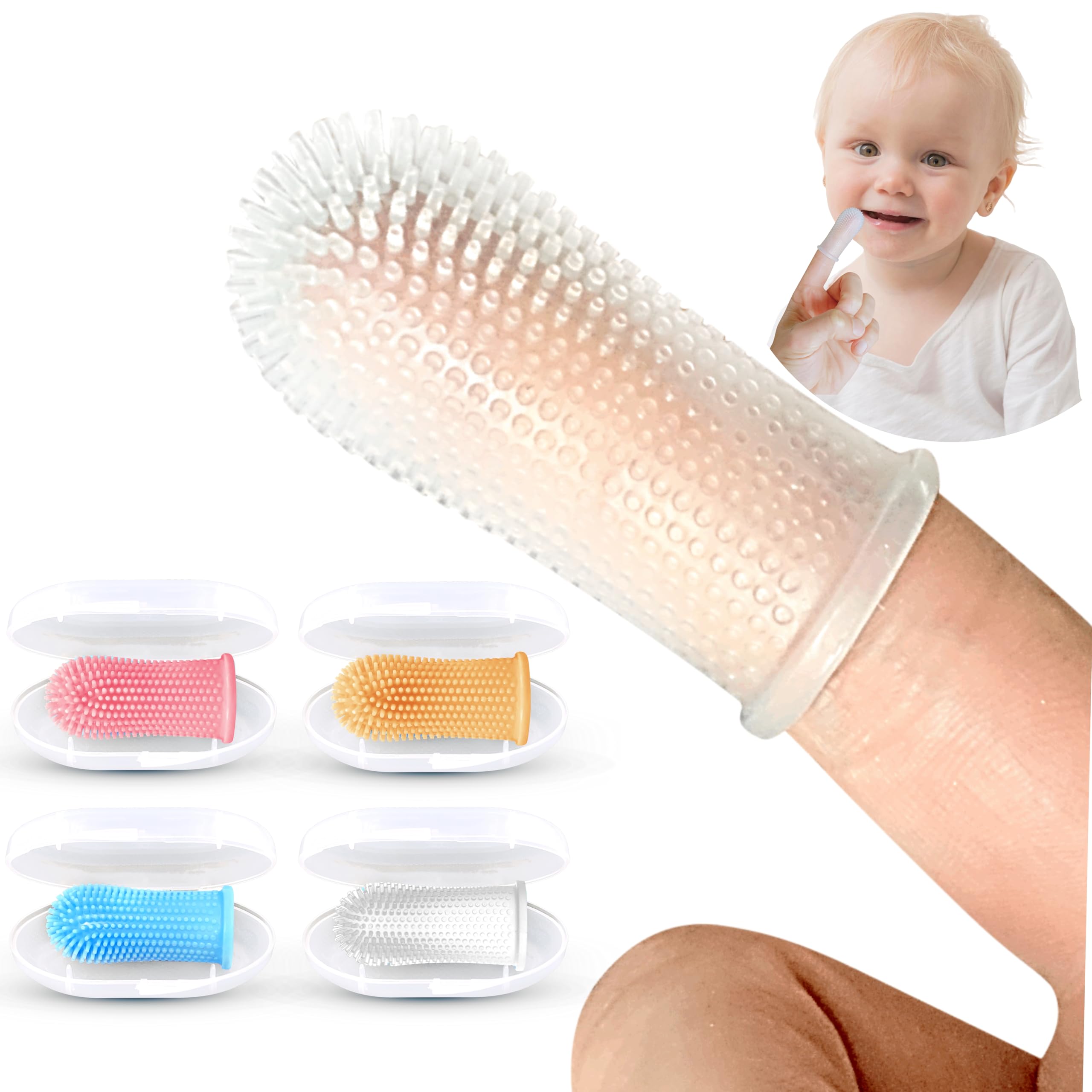 Baby Toothbrush 360 Degree Bristle Silicone Finger Toothbrush To