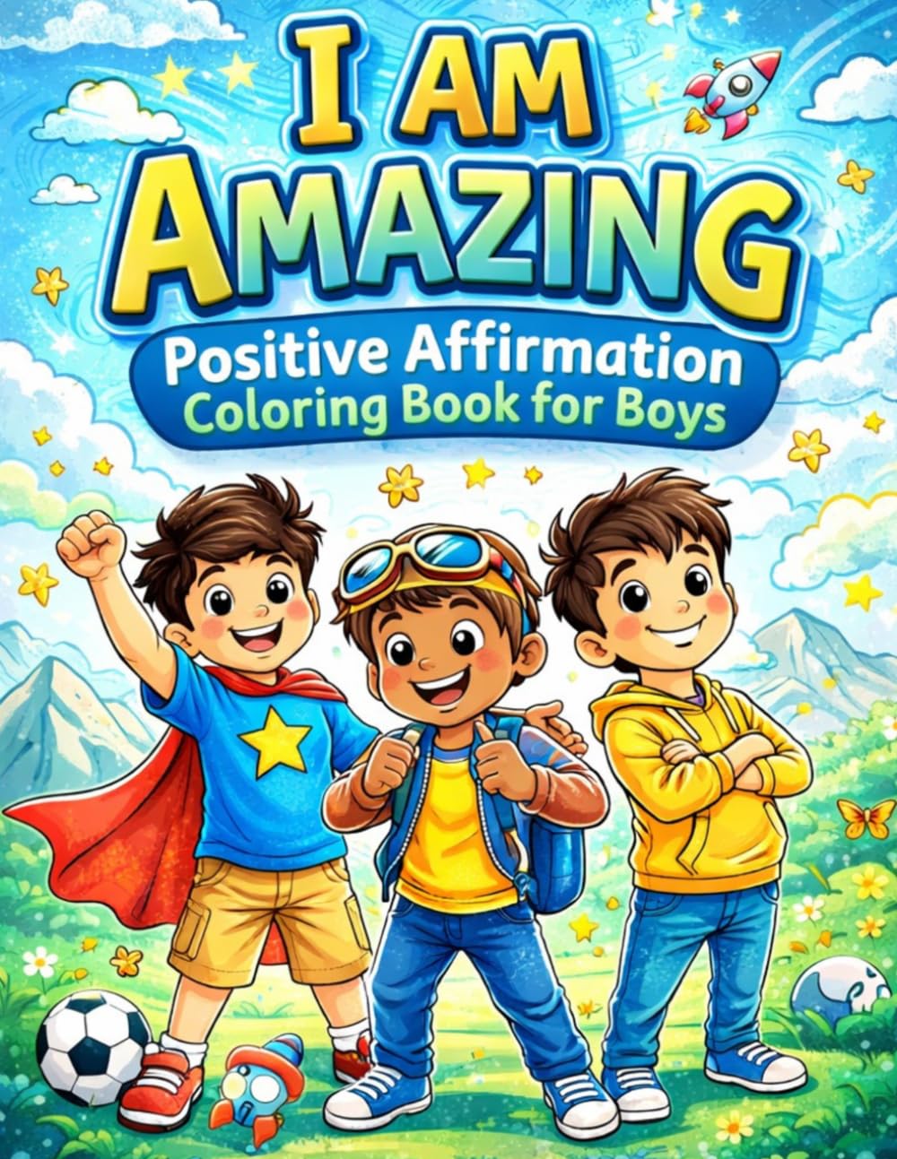 I am Amazing: Positive Affirmation Coloring book for boys