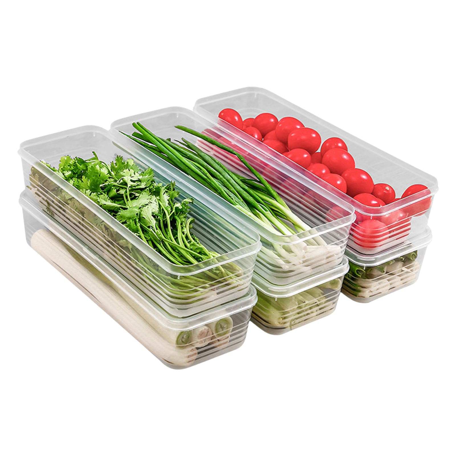 Nucelit 2. Clear Sealed Refrigerator Containers for Produce Preservation - Compact Kitchen Storage with Stackable Design Refrigerator Organizers