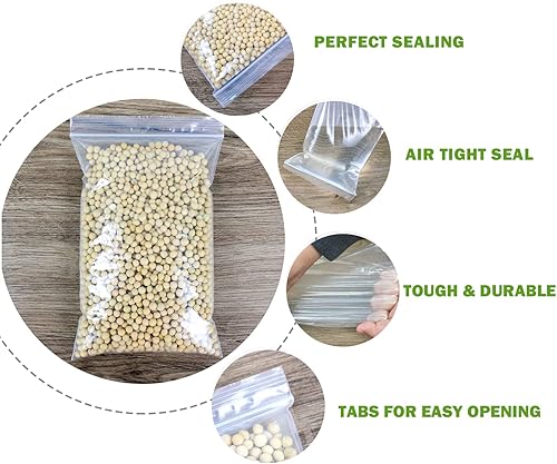 Miniatura 4 de 500 unidades, bolsas de polietileno con cierre de 13 x 15 pulgadas, 2 galones con cierre resellable, sin BPA, transparente, embalaje y almacenamiento