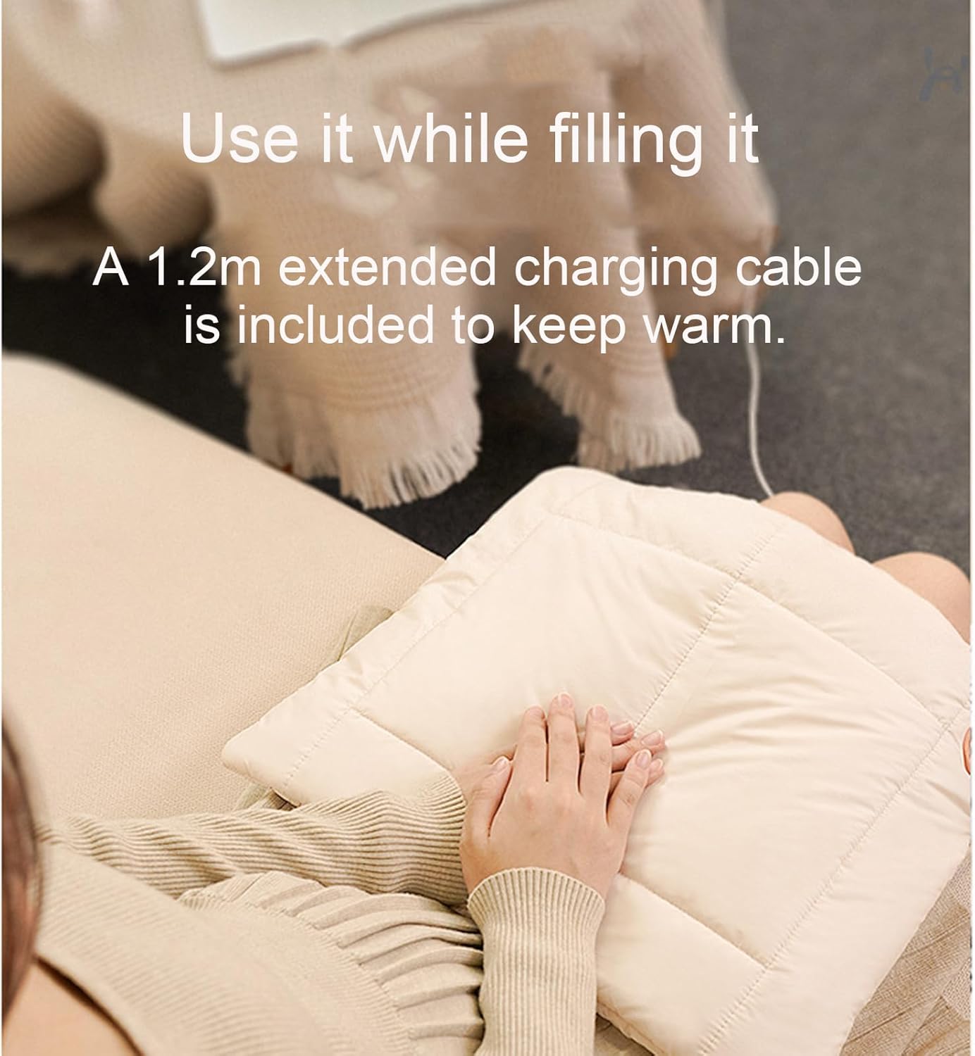 Tote Warmer, Portable, Class 3 Temperature, Washable, Double-Sided Graphene Electric Heating pad for Winter Football Safari Camping