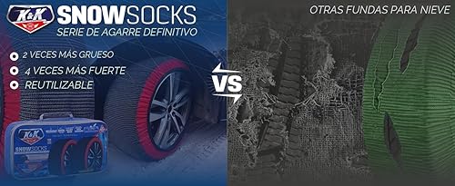 Miniatura 3 de K&K Auto Fundas para neumáticos de nieve  Serie Pro para máxima adherencia, dispositivo de tracción alternativo a las cadenas de nieve aprobado