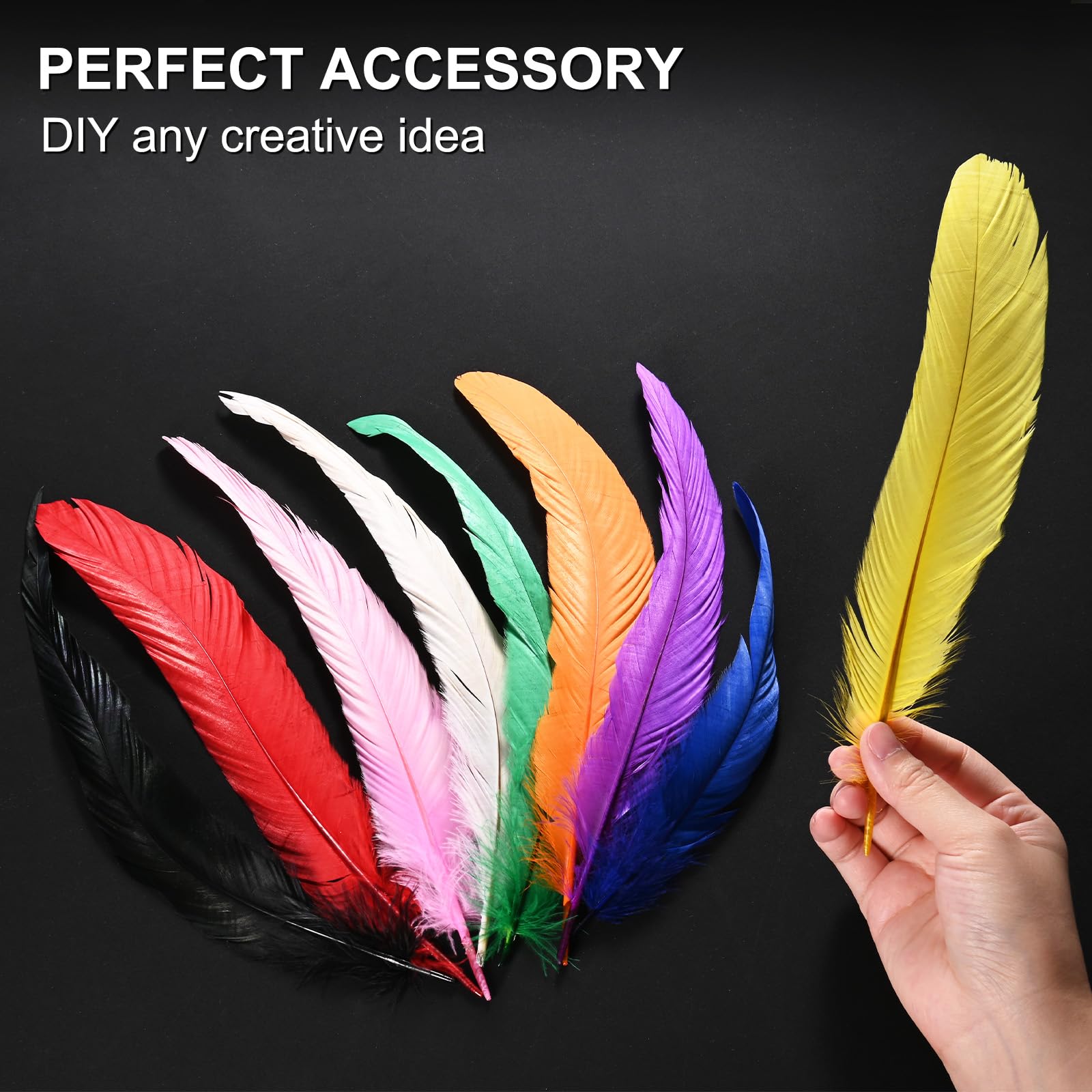 M METERXITY 50 Plumas Naturales De Cola De Gallo, 10-12 Pulgadas / 25-30cm De Largo Para Manualidades/Bodas/Atrapasueños/Decoraciones DIY [Rojo]