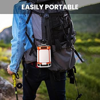 Camping Lights, BICKON 60 LEDs Ultra Bright & 25H Battery Life Camping Lantern Rechargeable, 5 Lighting Modes 15%~100% Brightness Adjustable Tent Lights For Camping, Emergency, Fishing, Garden, Hiking