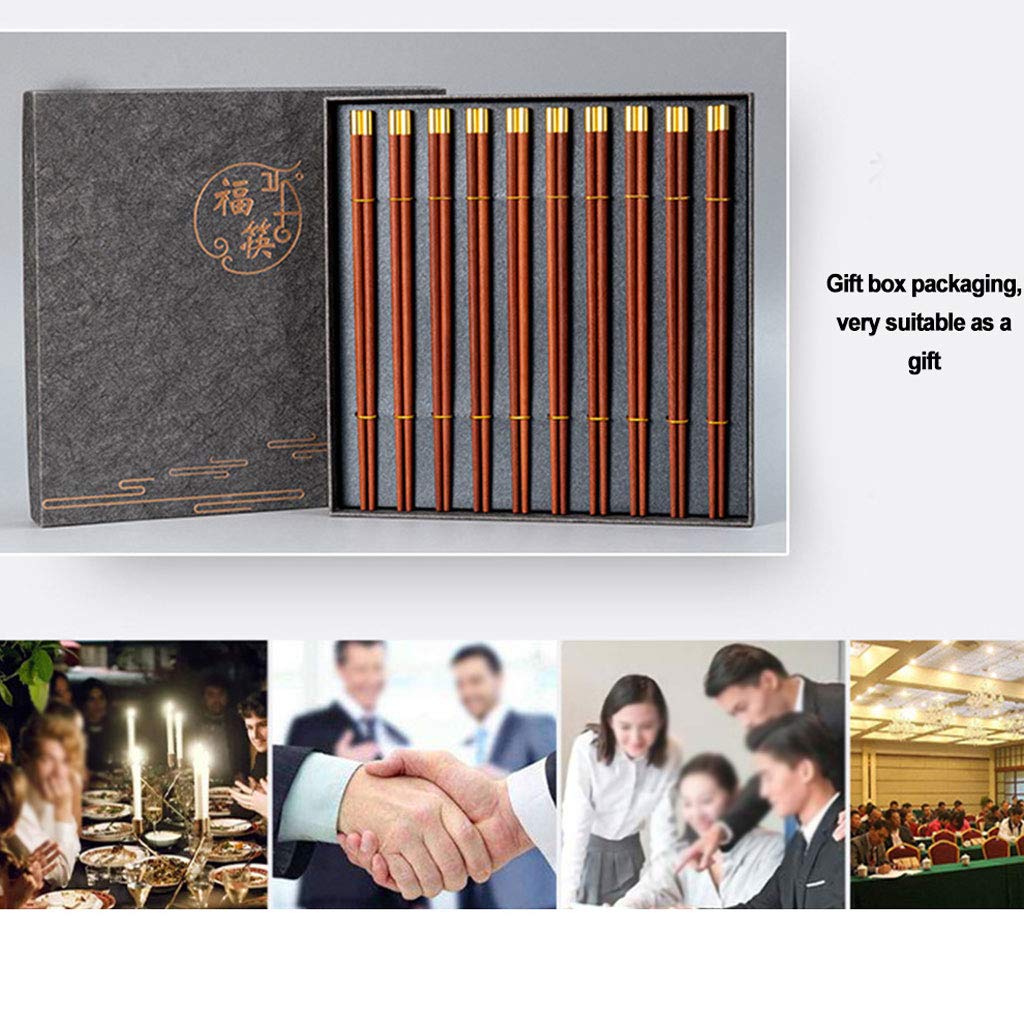 Coffret cadeau de baguettes réutilisables en bois avec étui, baguettes japonaises, baguettes chinoises de luxe en bois naturel, baguettes à sushi antidérapantes, baguettes lavables au lave-vaiss