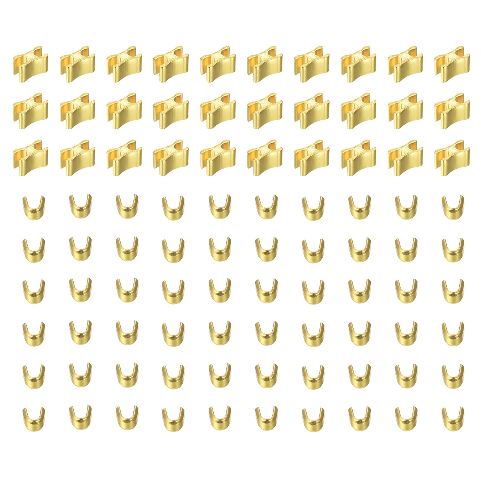 Uxcell Zipper Slider Retainers [50pcs] - #3 U Shape Top Stoppers Use For Diy Sewing Replacement Closed End Zippers Replacing Gun Black