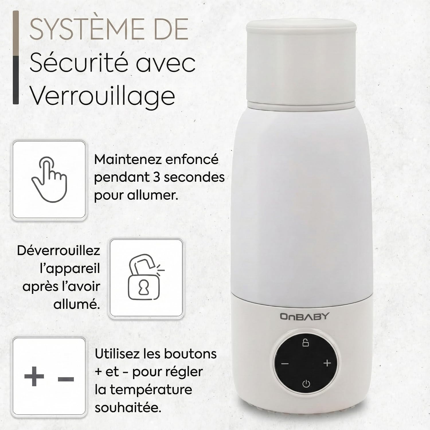 Chauffe-lait intelligent pour bébé d'une capacité de 500 ml, température réglable, chauffe-lait maternel portable et sans fil, chargement USB, idéal pour les voyages et une utilisation quotidienne.