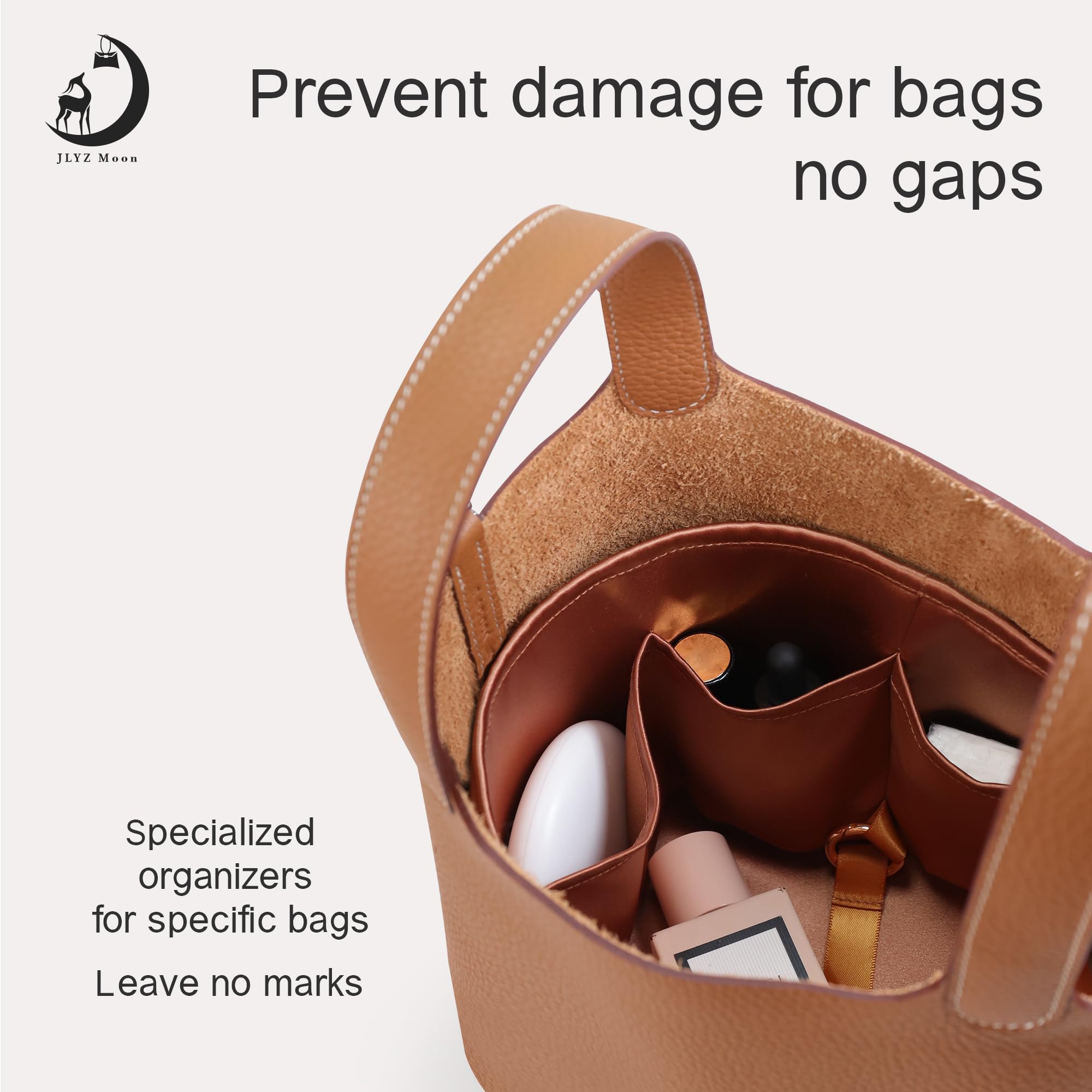 Organizador de monedero para bolsos, organizador de bolsas de seda para bolsa y bolso de lujo, bolsa de mano, suave y sedosa, organizador de bolsas compatible con Picotin 22 (ovalado PC22,