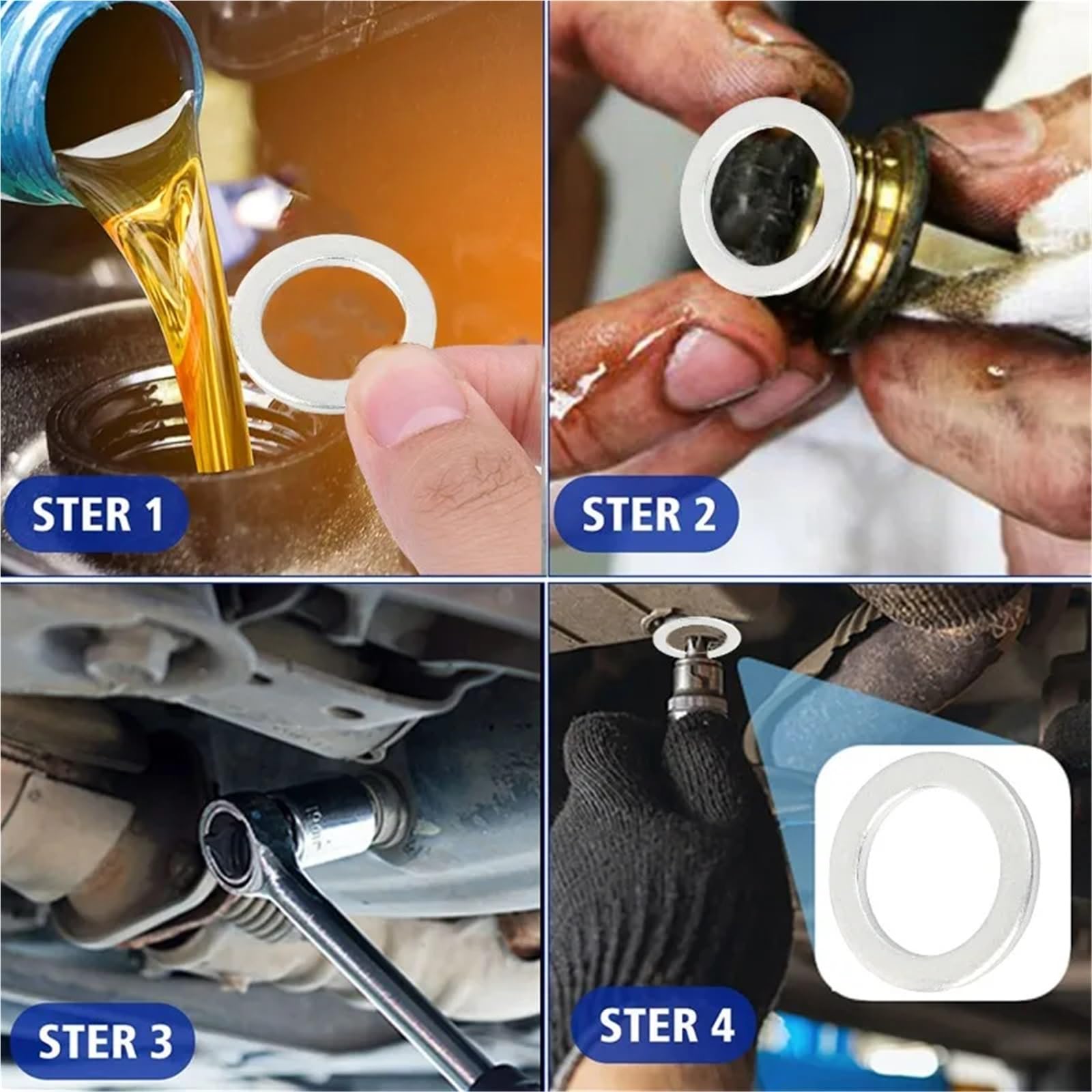 500 pièces rondelles plates en aluminium joints toriques métal ensemble de assortiment rondelle plate vidange d'huile M6-M16 Pour Vis Et éCrous