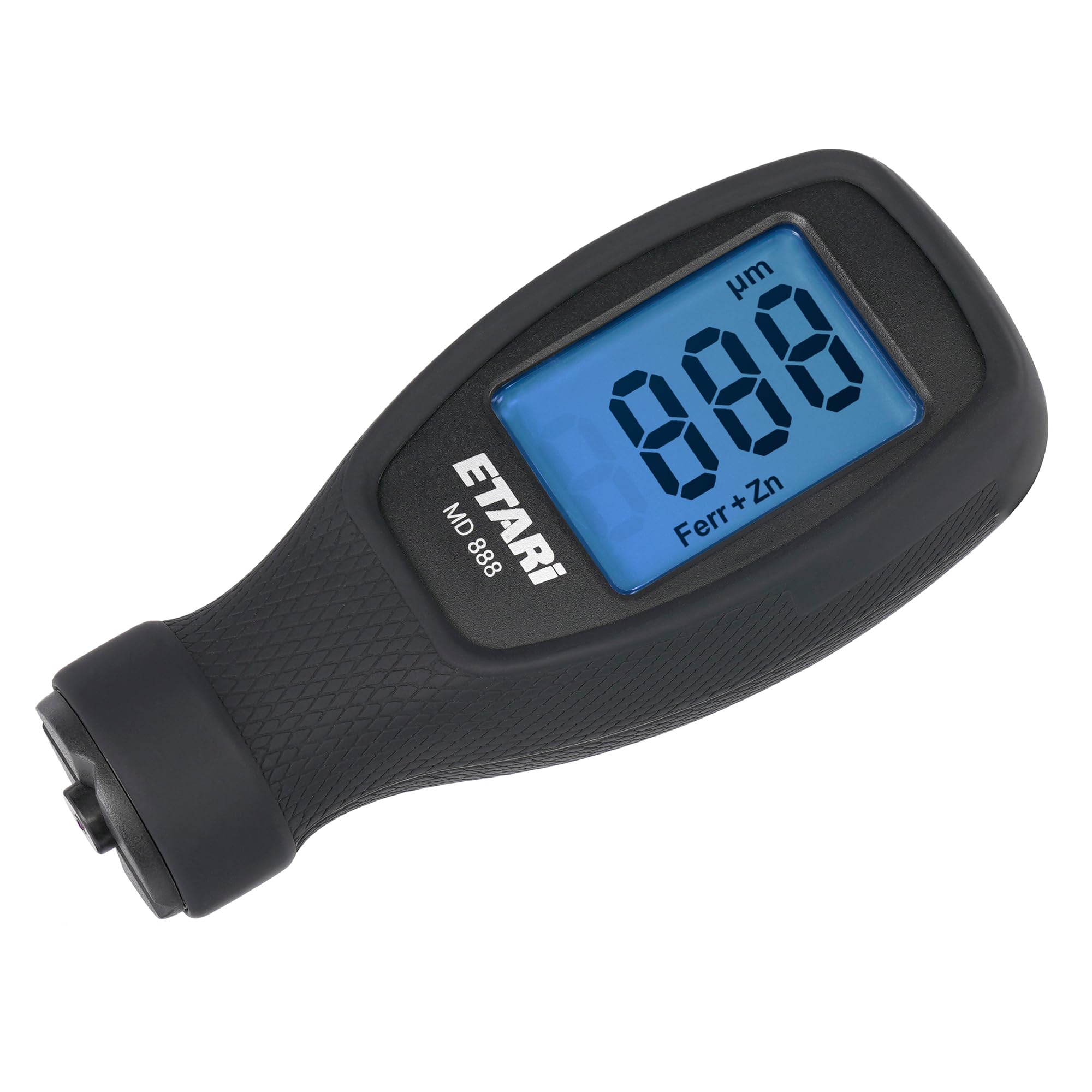 ETARI® MD 888 - Misuratore di vernice per uso professionale con sensore in rubino resistente all'usura, rileva parti zincate e mastice magnetico metallico