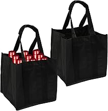 Hopton 2 Stück Flaschenträger, Flaschentasche, Wiederverwendbar Männerhandtasche, Schwarz Getränketasche für Bierflaschen Weinflasche Wasserflaschen