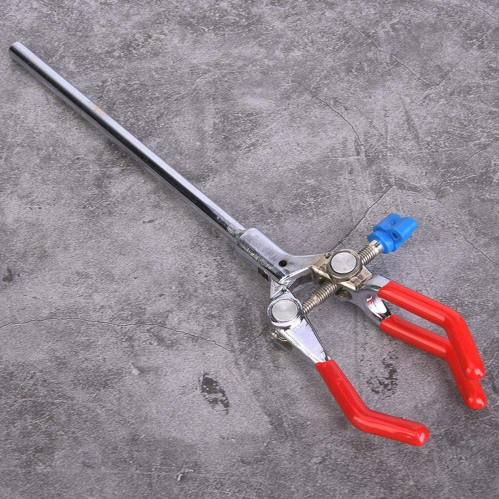 Pince de support de laboratoire d'objet circulaire 0-80mm, Clip de flacon à trois broches, avec manchon antidérapant pour la recherche scientifique de flacon