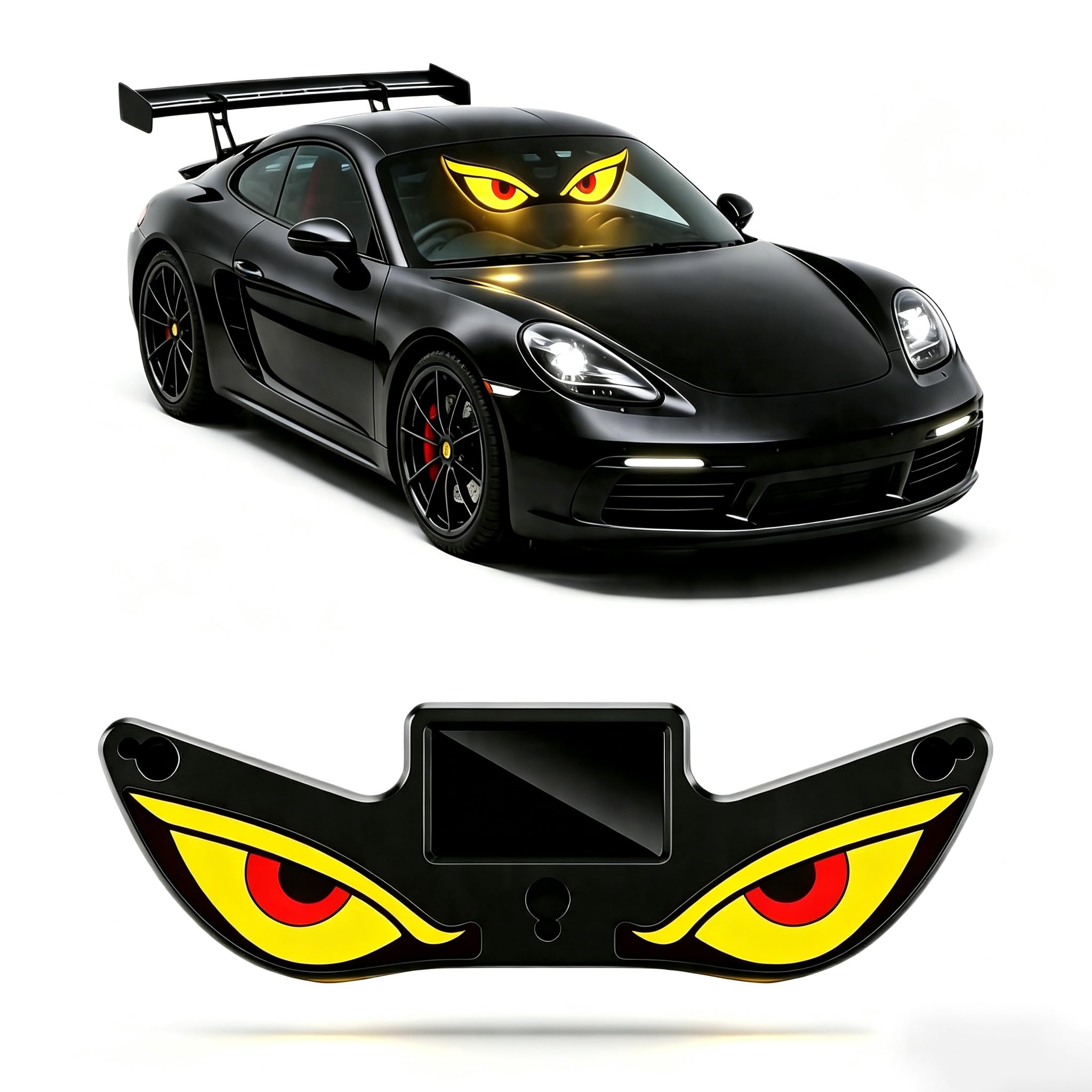 Solar Car LED Atmosphere Decoration Light,High-Brightness Demon Eye Styling Lamp,Universal Fit Automotive Accent Light with Smart Light Sensor and Suction Cup Mount for SUV Truck Sedan (1, Y3)-image-26