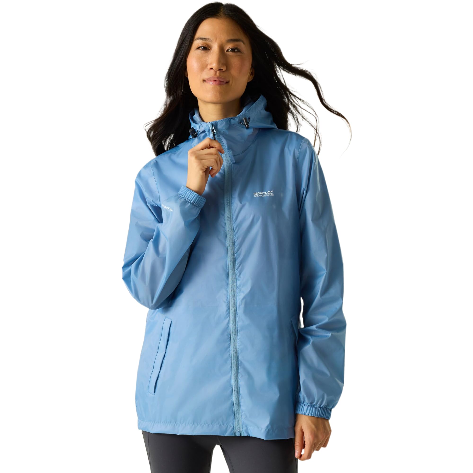 Regatta Women's Blue Pack It Iii Waterproof Jacket in Size 12, Sports Direct