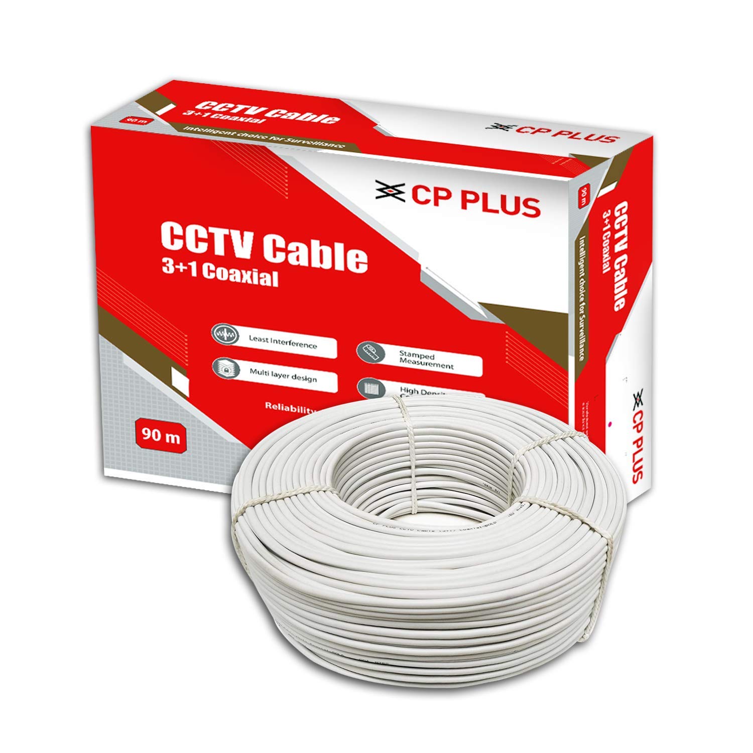 CP PLUS 3+1 Coaxial Pure Copper CCTV Camera Cable (90 Meter) White (B0C175GGHL) Amazon Price History, Amazon Price Tracker