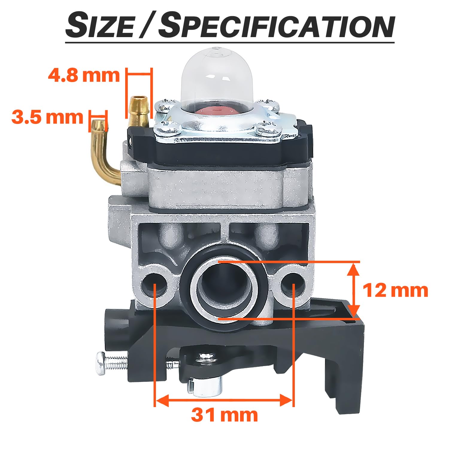 Carburateur pour Honda GX25 GX35 GX50 UMS425E UMK425E UMK435E HHB25 FG110, JRISBO Carburateur de Débroussailleuse & Souffleur & Moteur 4-Temp Kit Réparation avec Filtre Joint Bougie