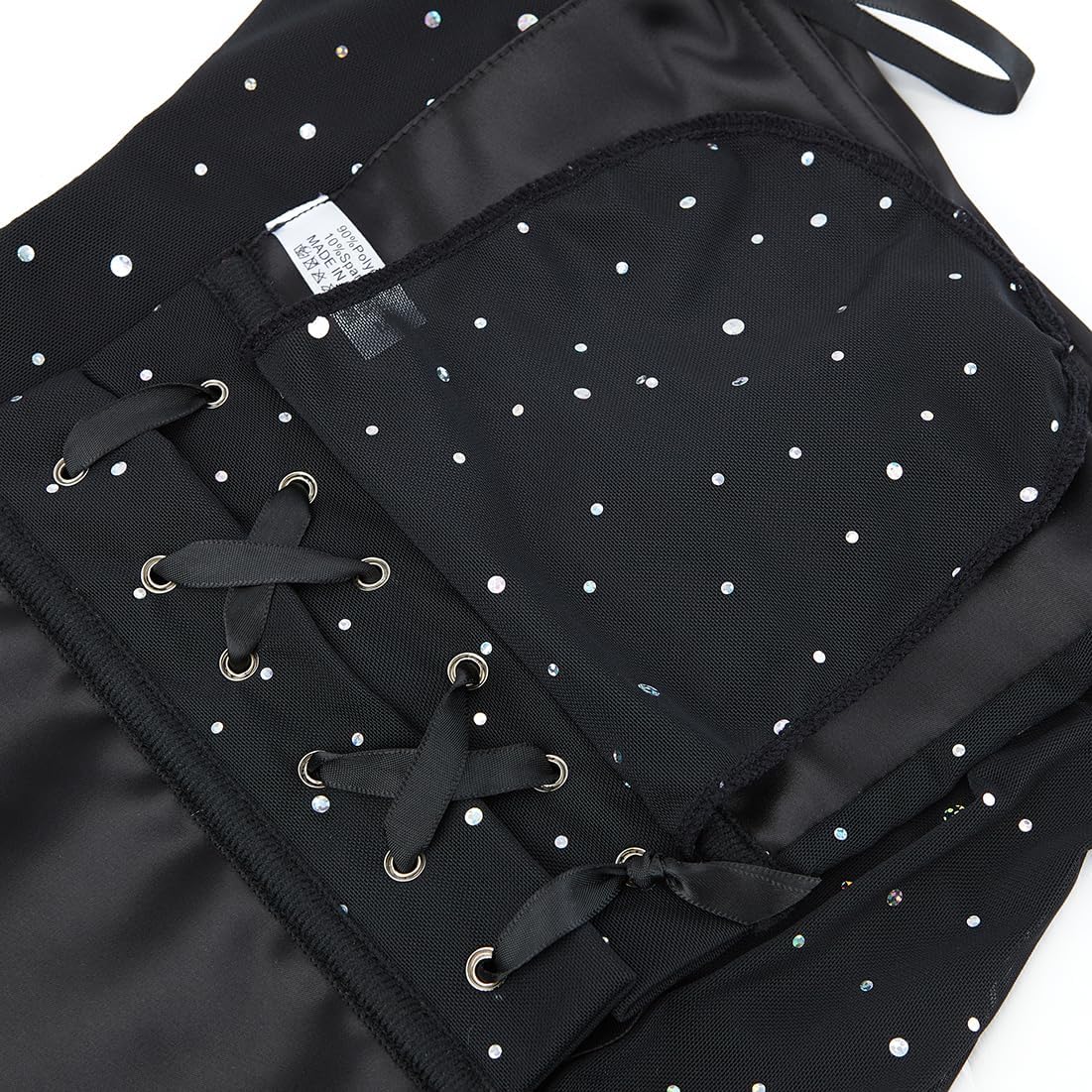 SHYMMUO Women Black Corset Tops Satin Summer Going Out Strapless Bustier Crop Top for Party,Gothic,Halloween Costumes - Image 7