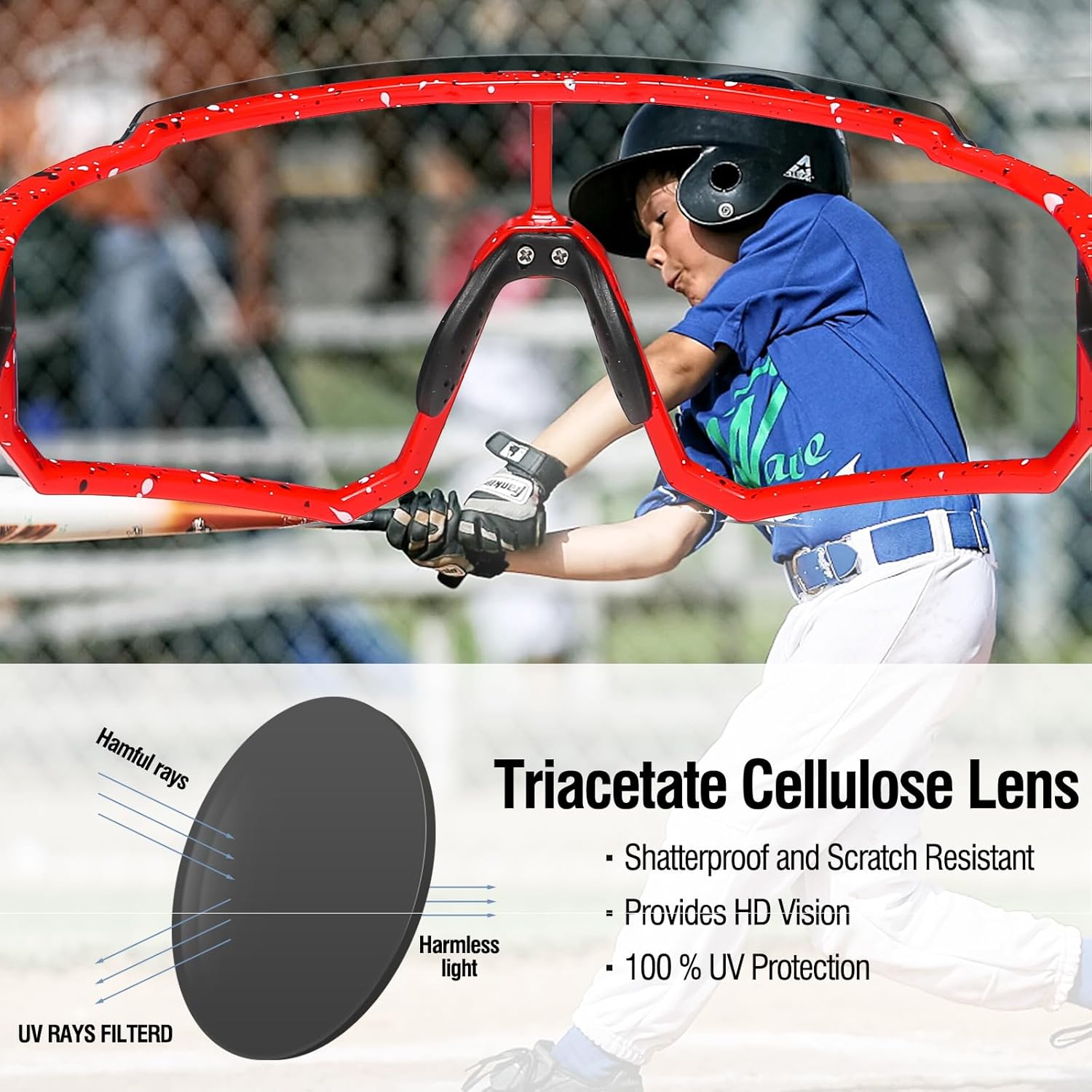 DUCO Polarized Kids Sunglasses Youth Sports Cycling Shades Lightweight Frame UV400 Child Boys Girls Baseball SunGlasses DK310 - Image 5