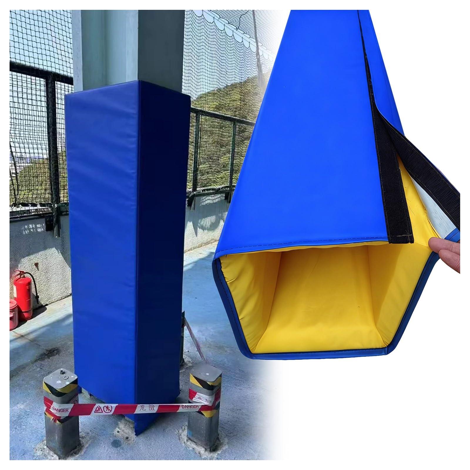Cojín para poste cuadrado para todo tipo de clima, protector anticolisión para columna de sótano, aro de baloncesto al aire libre, cubierta de seguridad para parque infantil