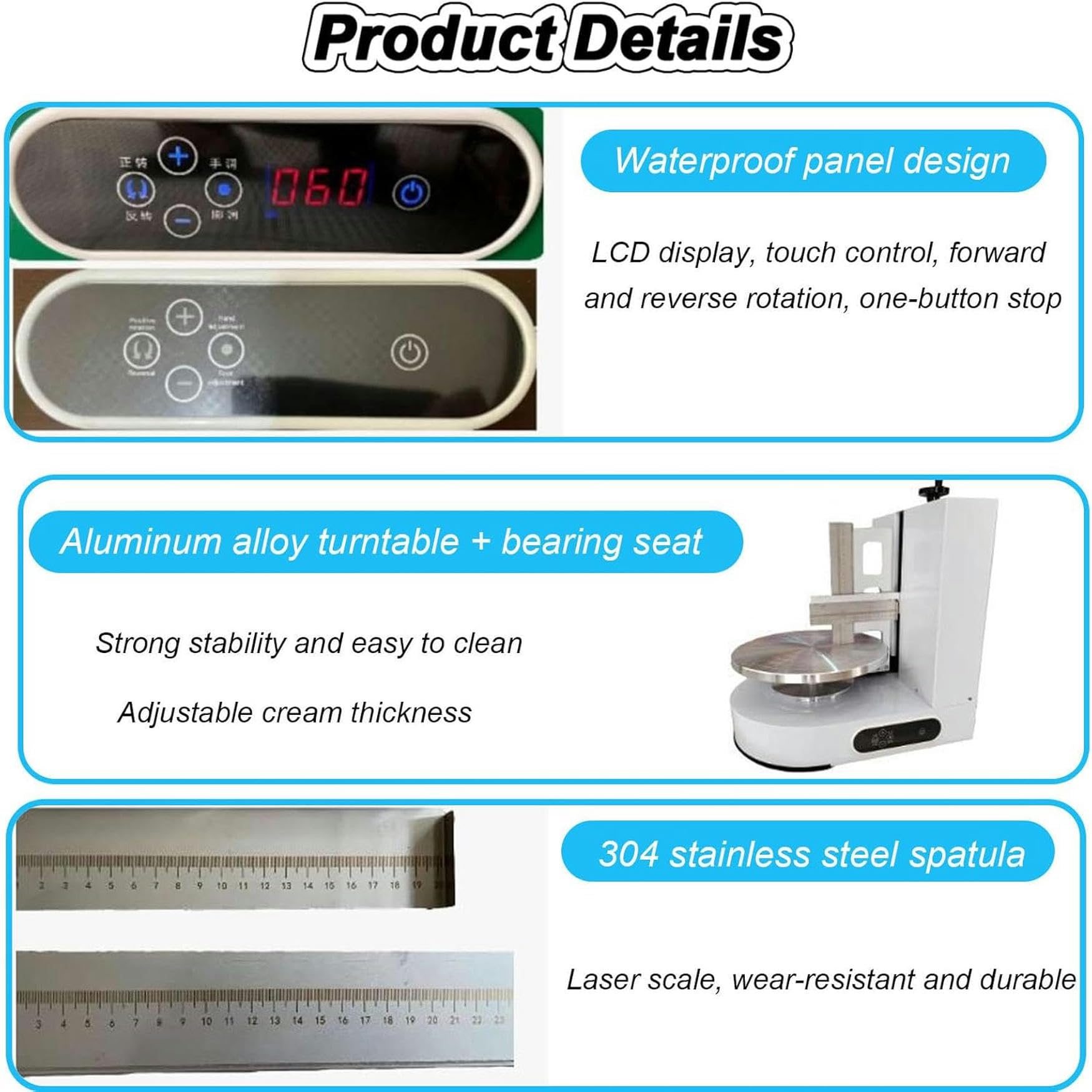 Automatic Cake Coating Smoothing Scraper Machine, Automatic Cake Cream Scraper, 4-12 Inch Electric Cake Icing Machine,Pink